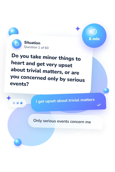 Temperament Test: what would you do Temperament Test: situation and reply bubbles