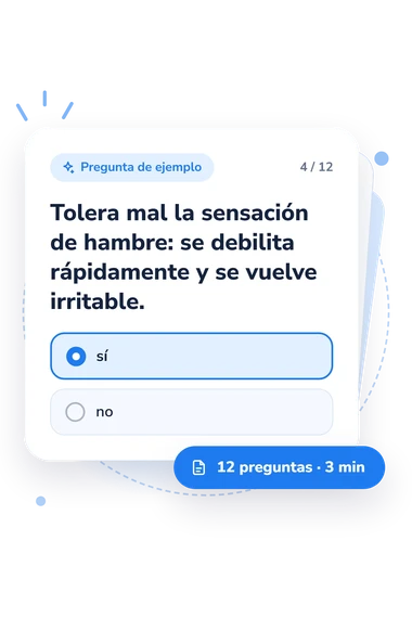 Test propensión a la ciclotimia: pregunta y respuestas Test propensión a la ciclotimia: tarjeta con pregunta