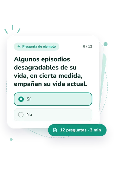 Test tendencia a reproducir experiencias: tarjeta con pregunta
