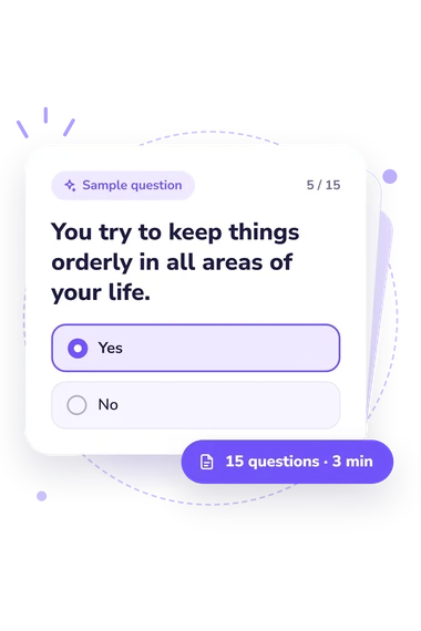 Anankastic Traits Test: sample question card