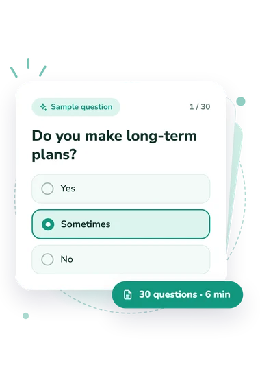 Infantilism Level Assessment Test: sample question card