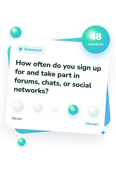Computer Addiction Assessment Test: from disagree to agree Computer Addiction Assessment Test: agreement scale card
