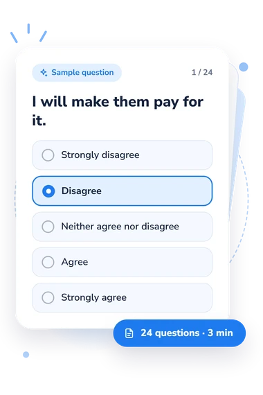 Transgressive Motivation Test: answers to choose from Transgressive Motivation Test: sample question card