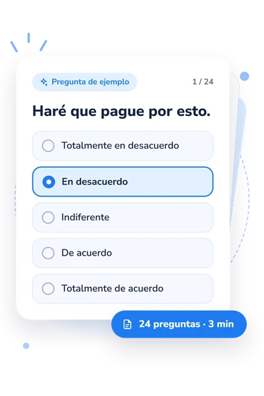 Test de motivación transgresora: tarjeta con pregunta