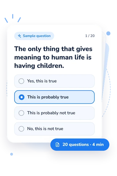 Family Attitudes Questionnaire Test: sample question card