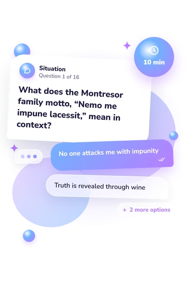 The Cask of Amontillado: what would you do The Cask of Amontillado: situation and reply bubbles