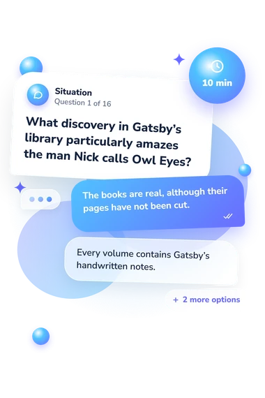 The Great Gatsby Chapter: situation and reply bubbles