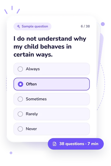 Maternal Secure Attachment: answers to choose from Maternal Secure Attachment: sample question card