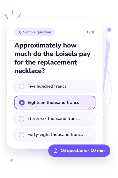 The Necklace Quiz: sample question card