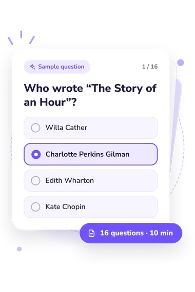 The Story of an Hour: sample question card