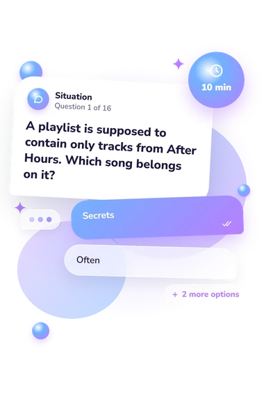 The Weeknd Quiz: situation and reply bubbles