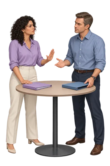 Thomas-Kilmann: she holds her ground Thomas-Kilmann: two folders stay apart
