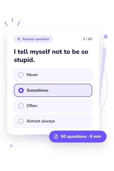 Thought Control Questionnaire (TCQ) Test: sample question card