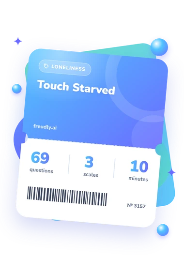 Touch Starved Test: questions, scales and minutes Touch Starved Test: test ticket with numbers