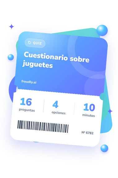 Test cuestionario sobre juguetes: preguntas, opciones y minutos Test cuestionario sobre juguetes: billete del test