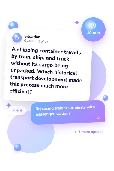 Train Quiz: situation and reply bubbles