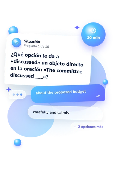 Test cuestionario sobre verbos transitivos: situación y respuestas
