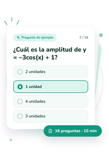 Test cuestionario de trigonometría: pregunta y respuestas Test cuestionario de trigonometría: tarjeta con pregunta
