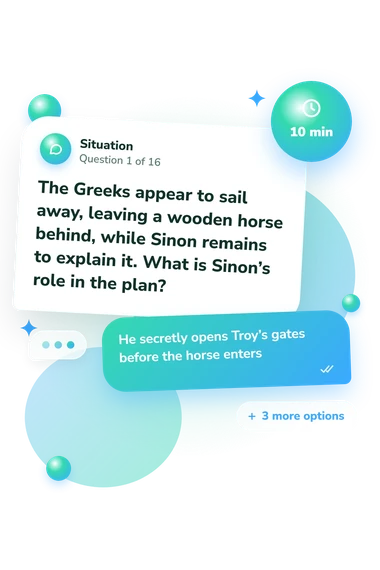 Trojan War Quiz: what would you do Trojan War Quiz: situation and reply bubbles