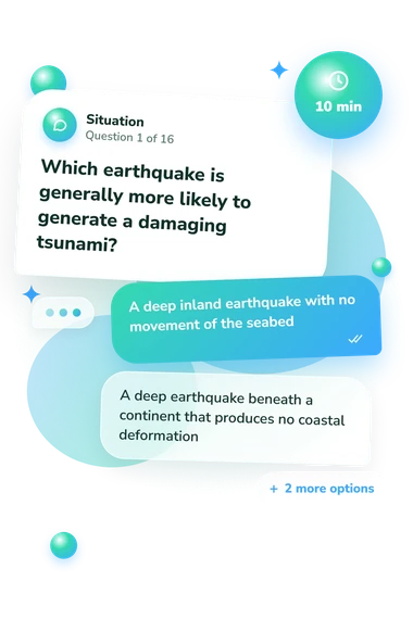 Tsunami Quiz: what would you do Tsunami Quiz: situation and reply bubbles
