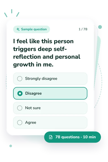 Twin Flame Test: sample question card