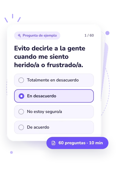 Test de personalidad tipo A/B/C/D: pregunta y respuestas Test de personalidad tipo A/B/C/D: tarjeta con pregunta