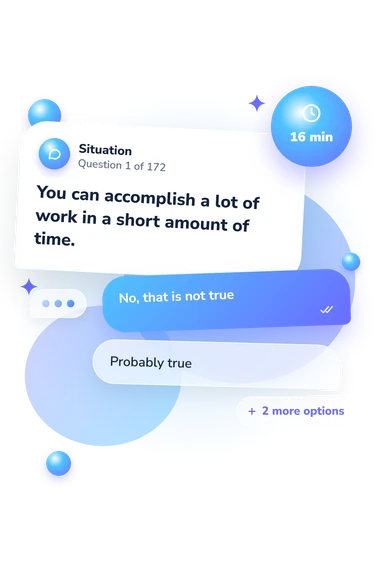 Type A Behavior Scale: situation and reply bubbles