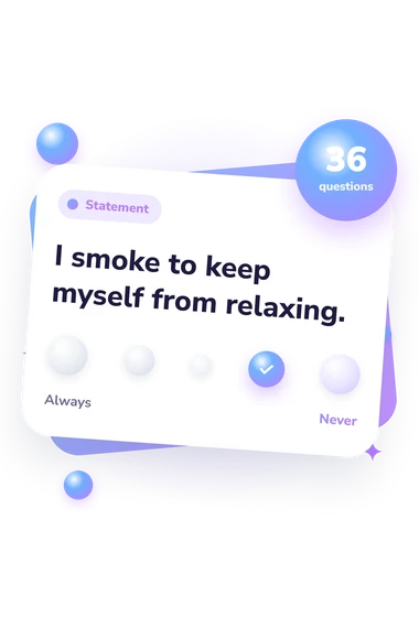 Smoking Behavior Type Questionnaire Test: agreement scale card