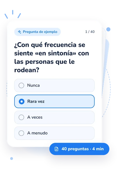 Test escala de soledad, UCLA: tarjeta con pregunta