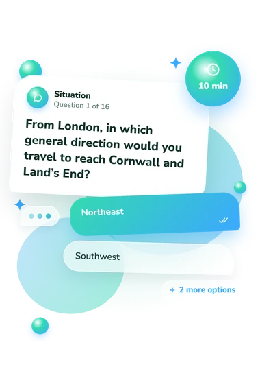 UK Geography Quiz: situation and reply bubbles