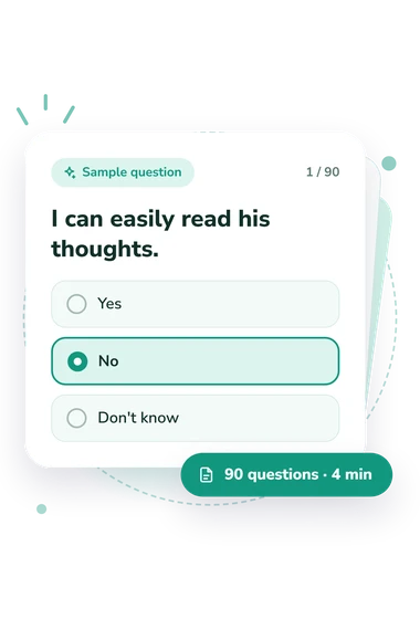 Understanding, Emotional Attraction: answers to choose from Understanding, Emotional Attraction, and Authoritativeness: sample question card