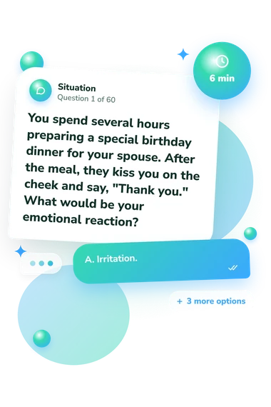 Emotion Understanding (Situations) Test: what would you do Emotion Understanding (Situations) Test: situation and reply bubbles