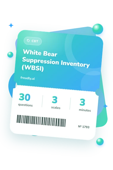 White Bear Suppression Inventory: questions, scales and minutes White Bear Suppression Inventory: test ticket with numbers