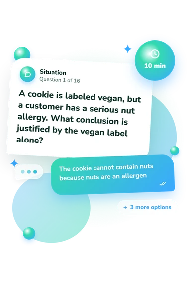 Vegan Quiz: what would you do Vegan Quiz: situation and reply bubbles