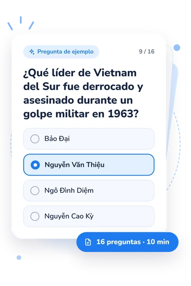 Test cuestionario sobre la guerra: pregunta y respuestas Test cuestionario sobre la guerra: tarjeta con pregunta