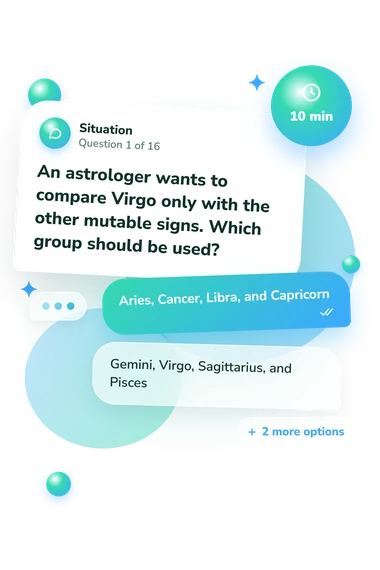 Virgo Quiz: situation and reply bubbles