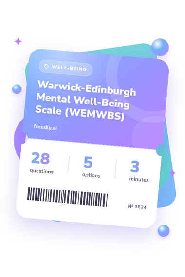 Warwick-Edinburgh Mental Well-Being Scale: test ticket with numbers