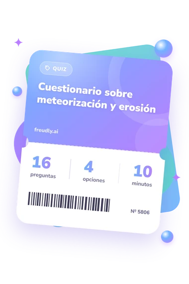 Test cuestionario sobre meteorización: billete del test
