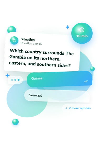 West Africa Map Quiz: situation and reply bubbles