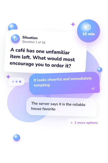 What Bread Am I: situation and reply bubbles