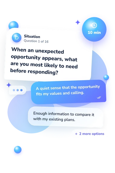 What Does God Want: situation and reply bubbles