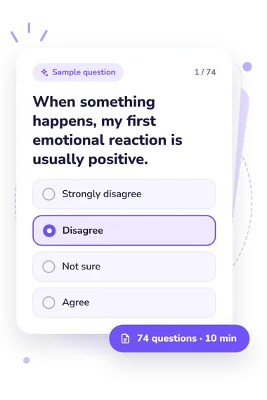 What Emotion Am I Quiz: sample question card