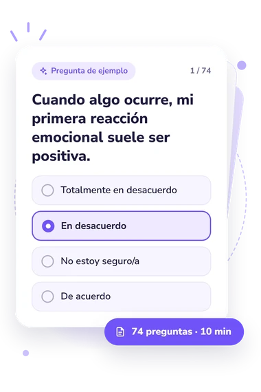 ¿Qué emoción soy? Test: tarjeta con pregunta