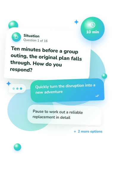 What Food Am I: situation and reply bubbles