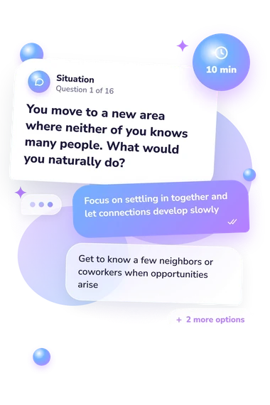 What Kind of Couple: situation and reply bubbles
