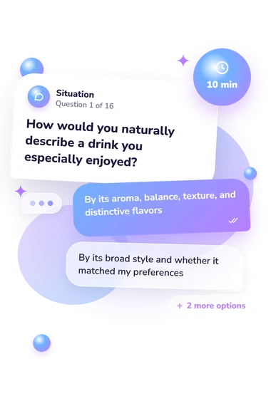 What Type of Drinker: situation and reply bubbles