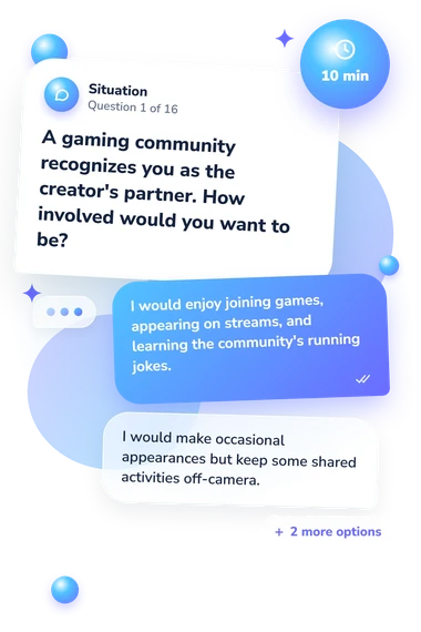 What YouTuber Girlfriend Quiz: situation and reply bubbles
