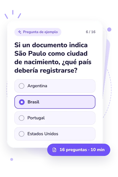 Test ¿Dónde nací? Cuestionario: pregunta y respuestas Test ¿Dónde nací? Cuestionario: tarjeta con pregunta
