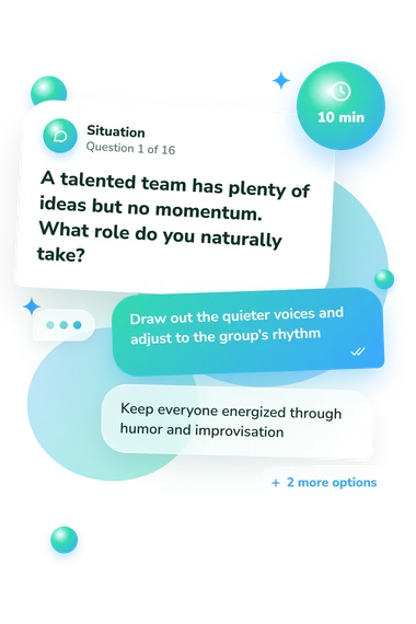Which Actress Are You: situation and reply bubbles
