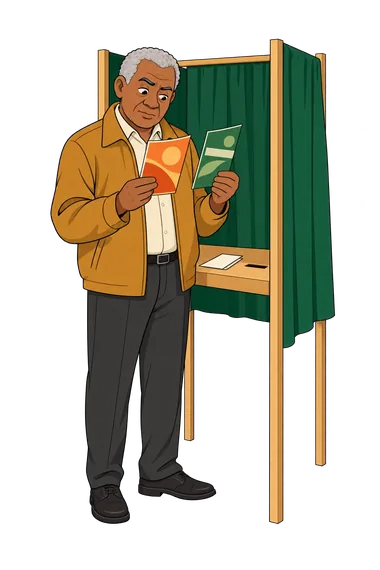 ¿Por quién debería votar? Votante compara dos folletos